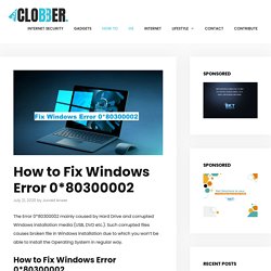How to fix Windows Error 0*80300002 - Windows Installer Error Fix