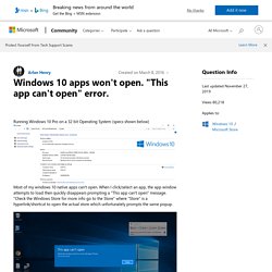 Windows 10 apps won't open. "This app can't open"