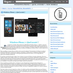 Windows Phone 7 : Quel avenir ? » new Mobile