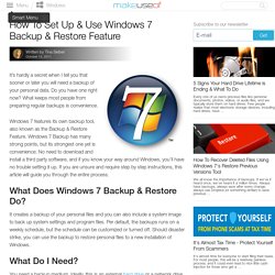 How To Set Up & Use Windows 7 Backup & Restore Feature