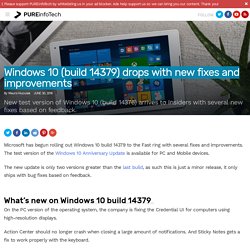 Windows 10 (build 14379) drops with new fixes and improvements