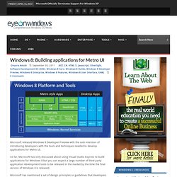 Windows 8: Building applications for Metro UI