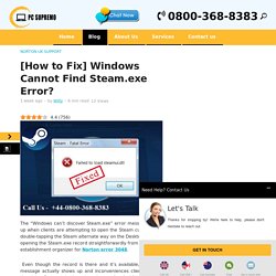 Windows Cannot Find Steam.exe Error