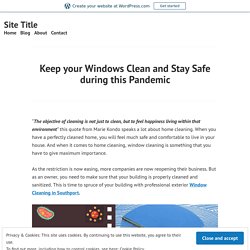 Need to Keep your Windows Clean and Stay Safe during this Pandemic