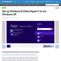 Set up Windows 8 Client Hyper-V to run Windows XP