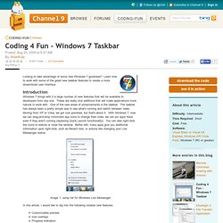 Coding 4 Fun - Windows 7 Taskbar
