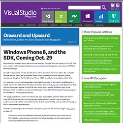 Windows Phone 8, and the SDK, Coming Oct. 29