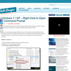 Windows 7 / XP – Right Click to Open a Command Prompt