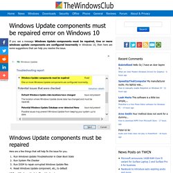 Windows Update components must be repaired error on Windows 10
