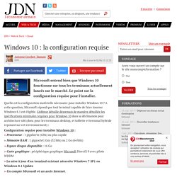 Windows 10 : la configuration requise