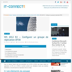 Windows Server 2012 R2 - Configurer groupe de réplication DFSR