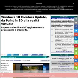 Windows 10 Creators Update, da Paint in 3D alla realtà virtuale