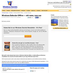 Windows Defender Offline — old name, new use