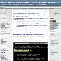 Windows 7 ne démarre plus - Réparer avec l'environnement WinRE