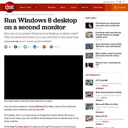 Run Windows 8 desktop on a second monitor