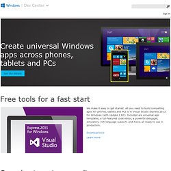 Windows Dev Center: Tools, samples and docs to build Windows apps