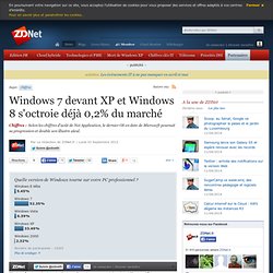 Windows 7 devant XP et Windows 8 s'octroie déjà 0,2% du marché