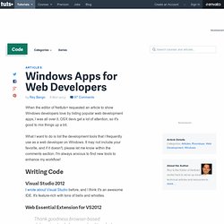 Windows Apps for Web Developers
