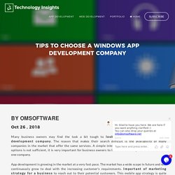 Tips To Choose A Windows App Development Company