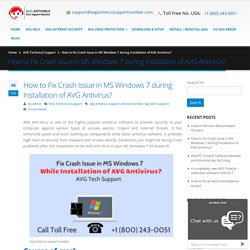 How to Fix Crash Issue in MS Windows 7 during Installation of AVG?