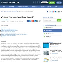 Windows Forensics: Have I been Hacked?
