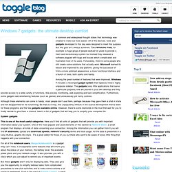 Windows 7 gadgets: the ultimate desktop,top gadget system
