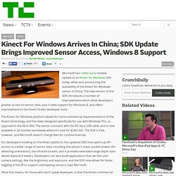 Kinect For Windows Arrives In China; SDK Update Brings Improved Sensor Access, Windows 8 Support