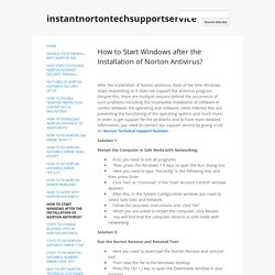 How to Start Windows after the Installation of Norton Antivirus? - instantnortontechsupportservice