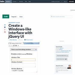 Create a Windows-like Interface with jQuery UI