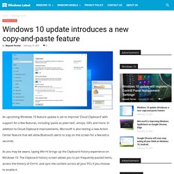 Windows 10 update introduces a new copy-and-paste feature