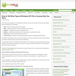 How to Tell What Type of Windows XP CD or License Key You Have