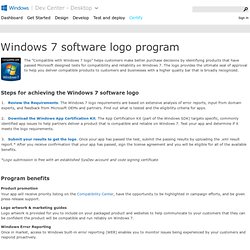 About the Windows 7 Logo Program
