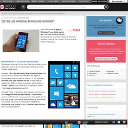 Test de l'OS Windows Phone 8 de Microsoft