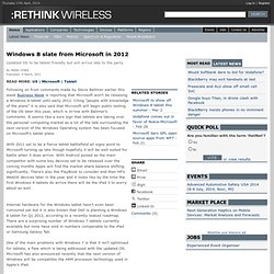 Windows 8 slate from Microsoft in 2012