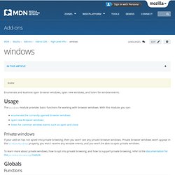 windows - Add-on SDK Documentation