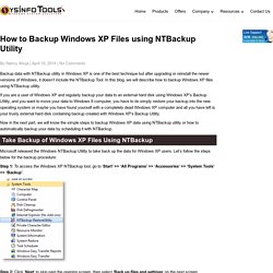 How to Backup Windows XP Files using Windows NTBackup Utility
