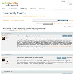 Windows Layers Opacity and DirectX Problem