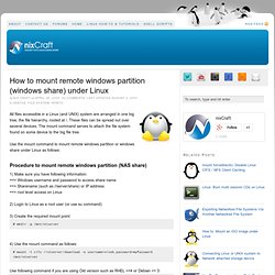 How to mount remote windows partition (windows share) under Linux