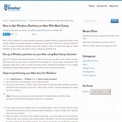 How to set windows partition on Mac with Boot Camp