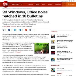 26 Windows, Office holes patched in 13 bulletins