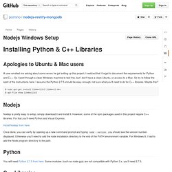 Nodejs Windows Setup · pcimino/nodejs-restify-mongodb Wiki