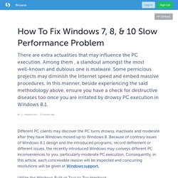 How To Fix Windows 7, 8, & 10 Slow Performance Problem