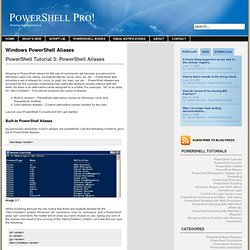 PowerShell Tutorial - Aliases