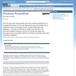 Windows PowerShell: Du beau boulot