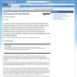 Windows PowerShell: Du beau boulot