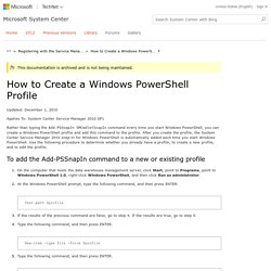 How to Create a Windows PowerShell Profile