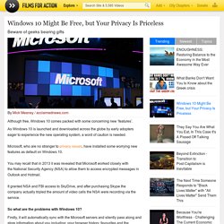 Windows 10 Might Be Free, but Your Privacy Is Priceless