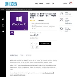 Windows 10 Professional License 32/64-bit - OEM Key