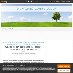 Windows HP blue screen (BSOD): How to cure the error