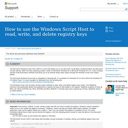How to use the Windows Script Host to read, write, and delete registry keys